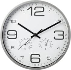 Home&Styling Nástěnné hodiny s funkcí meteorologické stanice, ? 30,5 cm barva šedá