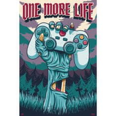 CurePink Plakát Gamer Zone: One More Life (61 x 91,5 cm) 150 g