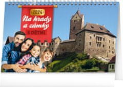 Grooters Stolní kalendář S dětmi na hrady a zámky 2024, 23,1 × 14,5 cm
