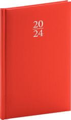Grooters Týdenní diář Capys 2024, červený, 15 × 21 cm