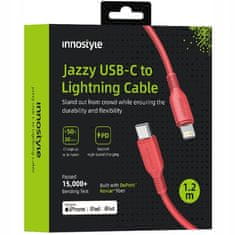 Innostyle Innostyle Jazzy Usb-C Lightning Mfi Rychlonabíjecí Kabel Pro Iphone Kevlar 1M Červený