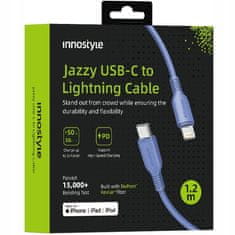 Innostyle Innostyle Jazzy Usb-C Lightning Mfi Rychlonabíjecí Kabel Pro Iphone Kevlar 1M Modrý