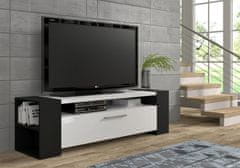 Homlando TV stolek LIVIA 160 cm černá / bílý lesklý