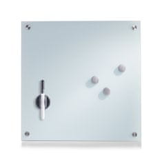 Zeller Tabule, nástěnka na poznámky magnetická, skleněná, bílá 40x40cm