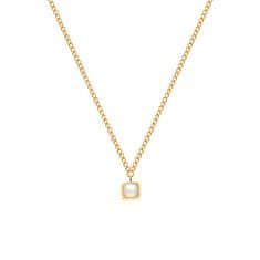 Hot Diamonds Jemný pozlacený náhrdelník s perletí a diamantem Gemstones DN198