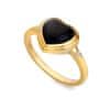 Pozlacený prsten s diamantem a onyxem Jac Jossa Soul DR231 (Obvod 56 mm)
