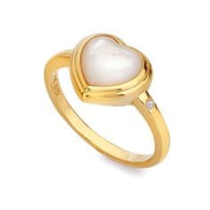 Hot Diamonds Pozlacený prsten s diamantem a perletí Jac Jossa Soul DR284 (Obvod 56 mm)
