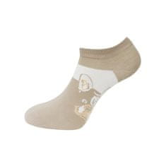 Dámské kotníkové ponožky ND9815 s buldočkem - hnědé barvy 9001624-3 Velikost ponožek: 35-38