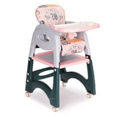 EcoToys Jídelní židlička 2v1 - křeslo se stolkem nebo vysoká jídelní židlička