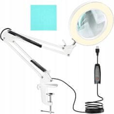 Izoksis 23894 Multifunkční lampa s lupou 32 LED, USB, bílá