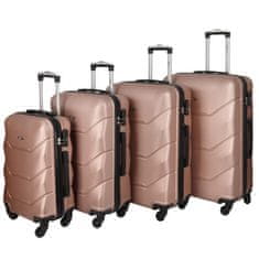 RGL Pětidílná sada cestovních plastových kufrů Sonrado, růžová zlatá