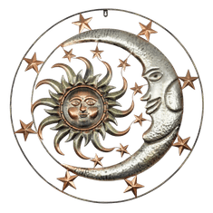 Závěsná dekorace kov slunce + měsíc