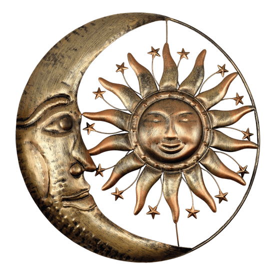 PRODEX Dekorace kov slunce + měsíc střední 45 cm