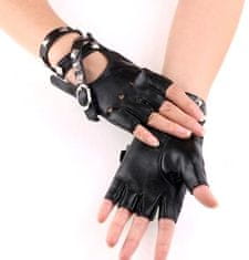 Camerazar Kožené rukavice Mitenki Rock, černé, 100% polyuretan, velikost univerzální 