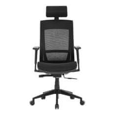 Autronic Kancelářská židle, černá látka, plastový kříž, výškově stavitelné područky, kolečka pro tvrdé podlahy