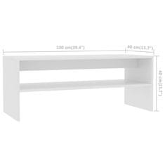 Vidaxl Konferenční stolek bílý 100 x 40 x 40 cm dřevotříska