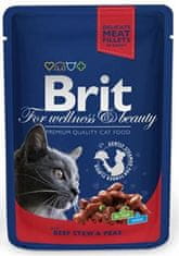 Brit BRIT Premium cat Capsule Adult Hovězí guláš s hráškem 100 g