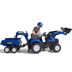 LEBULA Šlapací traktor FALK New Holland modrý s přívěsem od 3 let