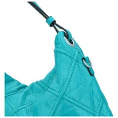 Maria C. Trendy dámská koženková kabelka s prošíváním Melinda, paví modrá