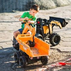 LEBULA Traktor FALK Case IH oranžový s pojízdnou lopatou pro přívěs od 3 let