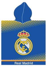 FotbalFans Pončo Real Madrid FC s kapucí, modro-zlaté, 55x110 cm