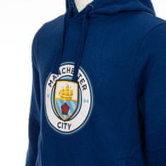 FotbalFans Mikina Manchester City FC, modrá, kapuce | L