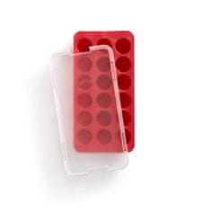 Lékué Silikonová forma na led Lékué Round Ice Cube Tray 18 kostek| červená