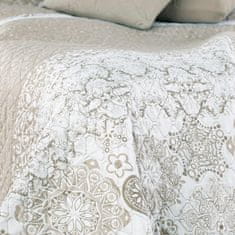 Oboustranný přehoz na postel Alhambra béžový/bílý, velikost 240x260