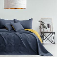 AmeliaHome Přehoz na postel Softa tmavě modrý/medový, velikost 170x270