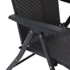 Vidaxl Skládací zahradní židle 8 ks kávově černé polyratan
