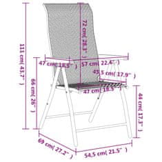 Petromila Skládací zahradní židle 8 ks šedé polyratan
