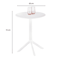 Halmar Zahradní kulatý stůl CALVO 60 cm bílý