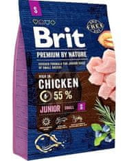 Brit Brit Premium by Nature dog Junior S 3 kg krmivo pro psy