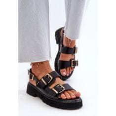Dámské sandály s přezkami z kůže Eko velikost 41