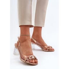 Elegantní sandály na podpatku s ozdobami velikost 41