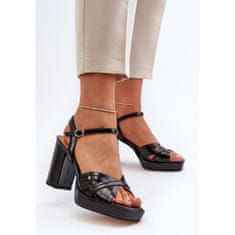 Lakované dámské sandály na podpatku velikost 41