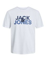 Jack&Jones Pánské pyžamo JACULA Standard Fit 12255000 White/Shorts Bia (Velikost S)