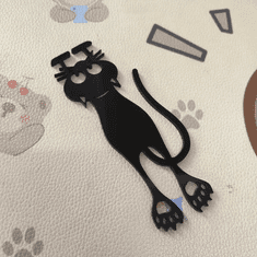 Camerazar Záložka do knihy s motivem černé kočky, plastová, 12,3x4,8 cm