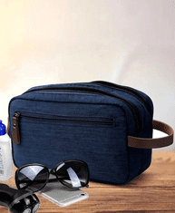 Camerazar Pánský Cestovní Organizér - Kosmetická Taška, Tmavě Modrá, Polyester Oxford 300D, 9x25 cm