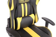 BHM Germany Kancelářská židle Limit XM s masážní funkcí, syntetická kůže, černá / žlutá