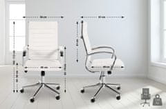 BHM Germany Kancelářská židle Mollis, pravá kůže, bílá