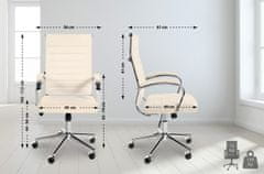BHM Germany Kancelářská židle Mollis, pravá kůže, krémová