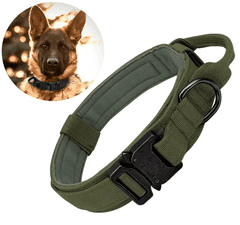 Taktický obojek pro psy XL, nylon, 50-62 cm x 3,8 cm, s rychloupínací přezkou a ovládací rukojetí