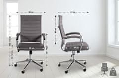 BHM Germany Kancelářská židle Mollis, pravá kůže, šedá