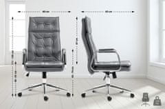 BHM Germany Kancelářská židle Sotira, pravá kůže, šedá