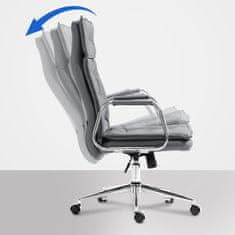 BHM Germany Kancelářská židle Sotira, pravá kůže, šedá