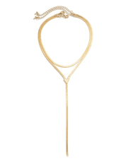 Camerazar Dvojitý náhrdelník z chirurgické oceli 316L, zlatá barva, délka 35+7 cm a 30+7 cm