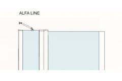 WellMall ALFA LINE Black 130 Čiré Sprchové dveře jednokřídlé s pevnou stěnou v rovině (80+50)