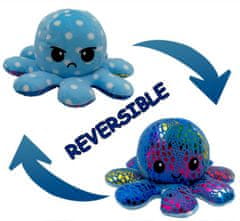 Plush Plyšová oboustranná hračka Chobotnice duhová 28cm