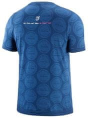 Compressport Training Tshirt SS Badges - Mont Blanc 2020 Blue L